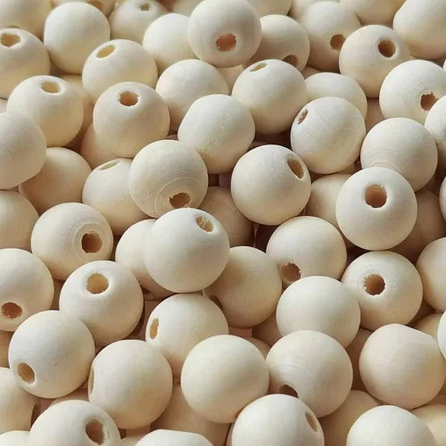 Miniatura 36 de 100 cuentas de madera natural de 0.984 in, cuentas espaciadoras de madera sin terminar de 1 pulgada, bolas redondas para hacer manualidades
