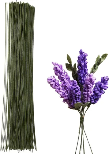 Miniatura 6 de BEADNOVA Tallos de flores falsas, 50 piezas de calibre 22, tallos de alambre floral para manualidades, arreglos de floristería, ramo de bricolaje