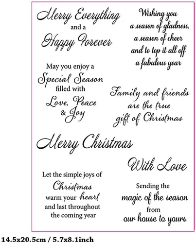 Miniatura 2 de NZJ Sello transparente con texto en inglés «Merry Christmas May You Enjoy a Special Season», sello de goma transparente para álbumes de recortes