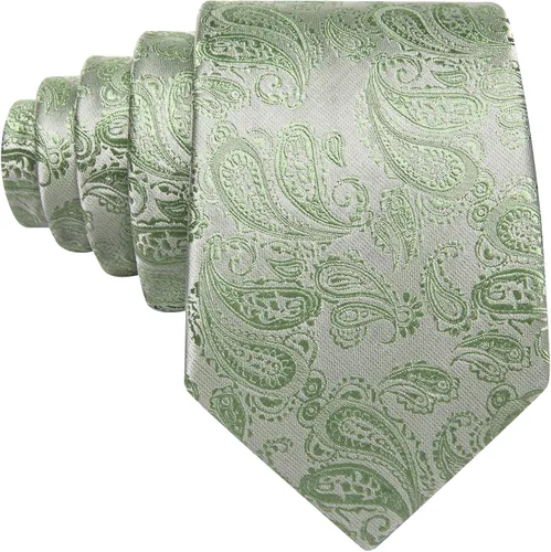 Miniatura 59 de Barry.Wang - Juego de corbata de seda para hombre, diseño de cachemira, pañuelo y gemelos de bolsillo