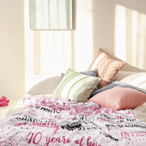 Miniatura 3 de XALAZY Regalos de cumpleaños número 40 para mujeres, manta de 60"X50", decoraciones de cumpleaños número 40 para mujeres, los mejores regalos