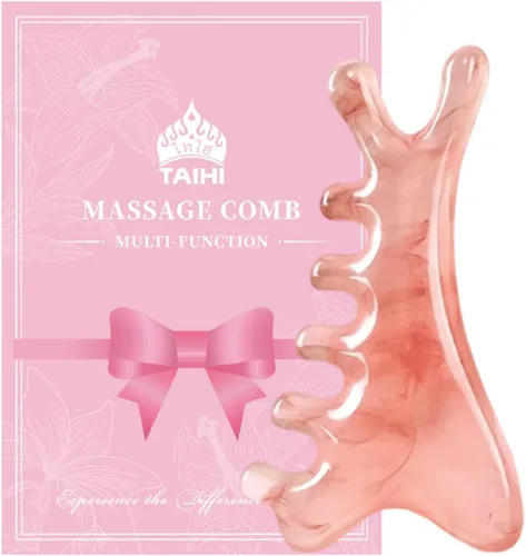 TAIHI Gua Sha - Peine de masaje, masajeador de cuero cabelludo 4 en 1, herramienta facial para cuello, cuerpo, drenaje linfático, alivio de tensión,