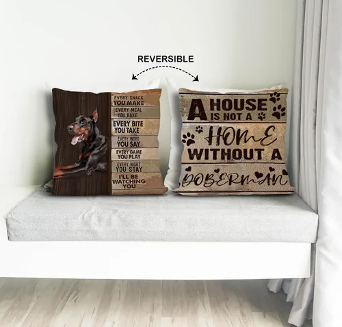 Miniatura 4 de Knibeo Doberman - Fundas de almohada reversibles de 18 x 18 pulgadas, regalos para mujeres y hombres, decoración para amantes de los perros, funda