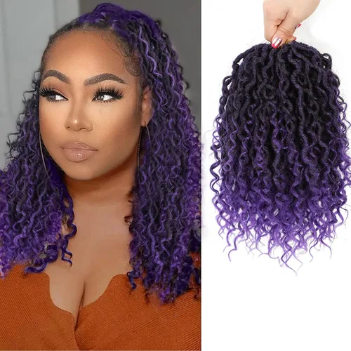 Miniatura 19 de Goddess Locs - Cabello de ganchillo de 8 pulgadas, 6 paquetes de rastas sintéticas de cabello de ganchillo para mujeres negras, cabello suave 1b