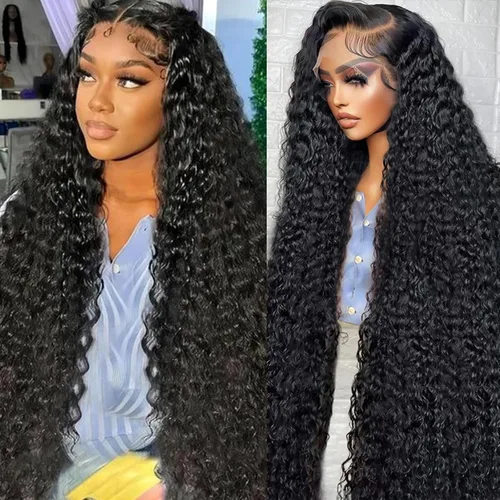 Miniatura 40 de CHEETAHBEAUTY Pelucas de cabello humano brasileño ondulado profundo #4 marrón chocolate 13X6 HD de encaje frontal transparente grado 10A rizado