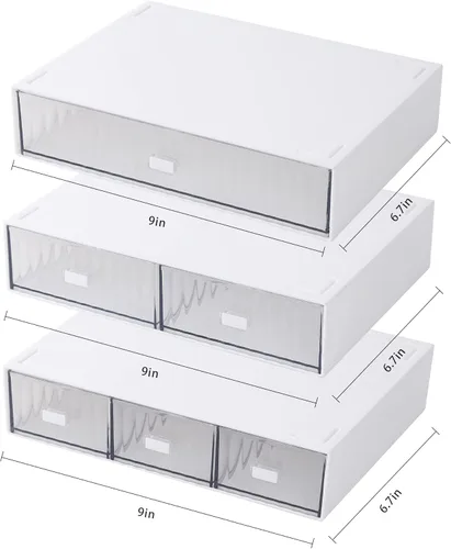 Miniatura 2 de Organizador de escritorio apilable con 6 cajones, cajones apilables para almacenamiento de escritorio, accesorios de almacenamiento de maquillaje