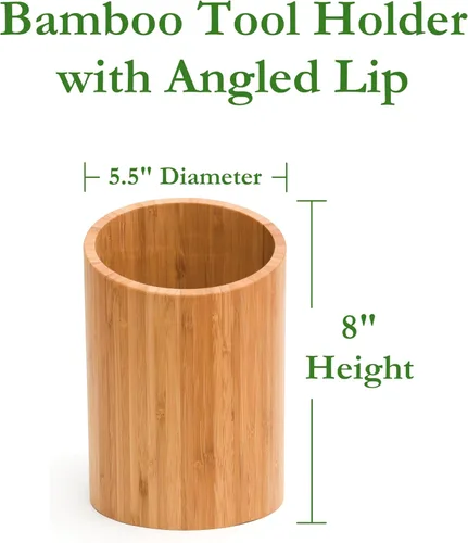 Miniatura 2 de Lipper International 8827 Soporte para herramientas de cocina de madera de bambú, 5-1/2 "x 8