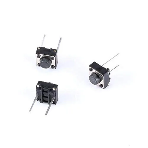 Miniatura 2 de DAOKI Interruptor de botón táctil de 2 pines DIP 0.236x0.236x0.197 in PCB momentáneo táctil táctil interruptor de botón de 100 Uds