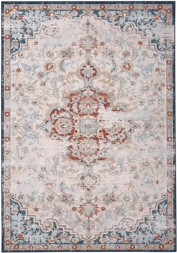 Miniatura 3 de Fashionwu Bodered Rug - Alfombra floral vintage de 8 x 10 pies, lavable a máquina, no desprende pelo, antideslizante, para oficina, patio, comedor