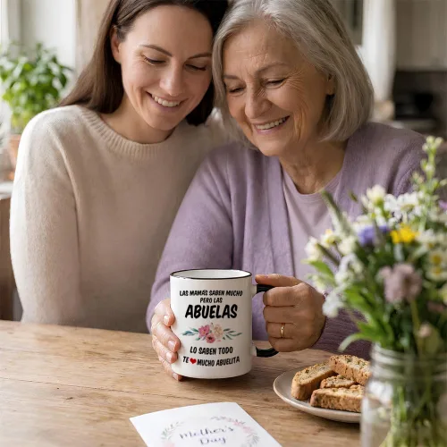 Miniatura 4 de Casitika Las Mamás Saben Mucho Pero Las Abuelas Lo Saben Todo. Taza de café Abuela – Regalo para la abuela española, divertida taza de cerámica