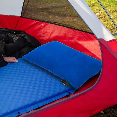 Miniatura 5 de Gold Armour Almohada de camping – Almohada de viaje y mochilero para dormir y viajar – Almohada de viaje de espuma viscoelástica comprimible – Azul
