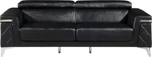 Miniatura 4 de Blackjack Furniture Amalfi - Juego de sofá de cuero italiano de grano superior para sala de estar con elegante diseño italiano, reposacabezas