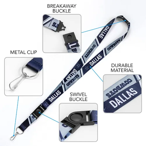 Miniatura 3 de Rico Industries NFL Football Cordón de Seguridad con Separación de Seguridad Premium Unisex para Adultos de 18" x 1