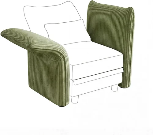 Miniatura 23 de LLappuil Reposabrazos/respaldo para sofá modular modular, personaliza sofás con ángulo ajustable, color caqui Tool Free Assembly Chenilla caqui