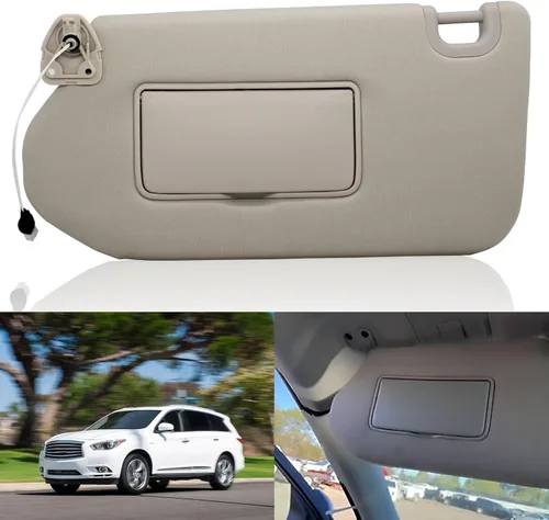 NHILES Visera Solar Izquierda del Conductor con Lámpara y Espejo para Nissan Pathfinder 2013-2020 2014-2020 Infiniti QX60 y 2013 Infiniti JX35, OEM: