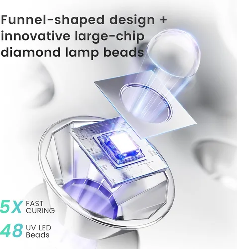 Miniatura 3 de L'UGX Lámpara de uñas LED UV 2 en 1, luz UV para uñas de gel, secadora de uñas con luz de gel de mano para esmalte de uñas, perfecta para manicura