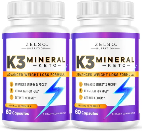 Zelso Nutrition - Paquete de 2 píldoras minerales K3 Spark, fórmula avanzada de píldoras K3Spark para hombres y mujeres, suministro de 60 días (120