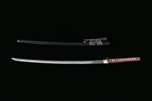 Miniatura 3 de Handforged Samurai Katana Sword - Damascus/1060/1095 High Carbon Steel, Full Tang, Iron Tsuba, Solid Wood Saya - Real Functional Sharp Blade for