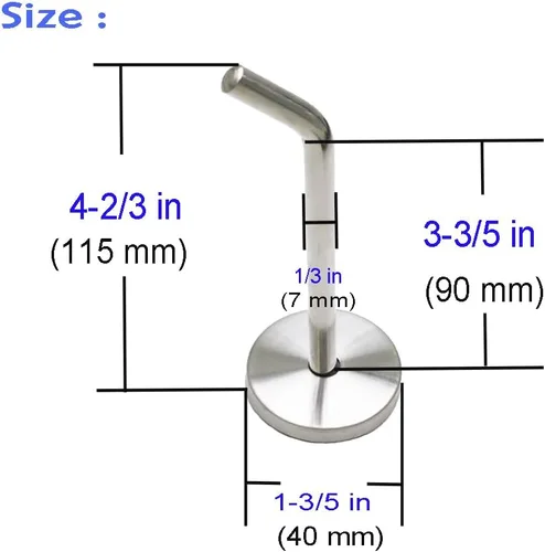 Miniatura 2 de Gancho largo de acero inoxidable cepillado para colgar abrigos, gancho de montaje en pared, apto para cocina, dormitorio, sala de estar, baño
