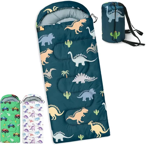 Miniatura 9 de Sacos de dormir para niños - Sacos de dormir para acampar con bolsa de transporte - Saco de dormir compacto para senderismo, mochilero para 3