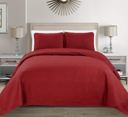 Miniatura 10 de Linen Plus Collection - Juego de colcha en relieve de 3 piezas Gris antracita