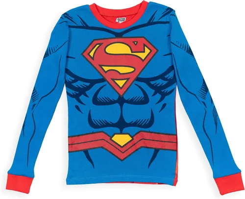 Miniatura 3 de DC Comics Justice League Batman Superman - Conjunto de pijama de 2 piezas camiseta de manga larga y pantalones