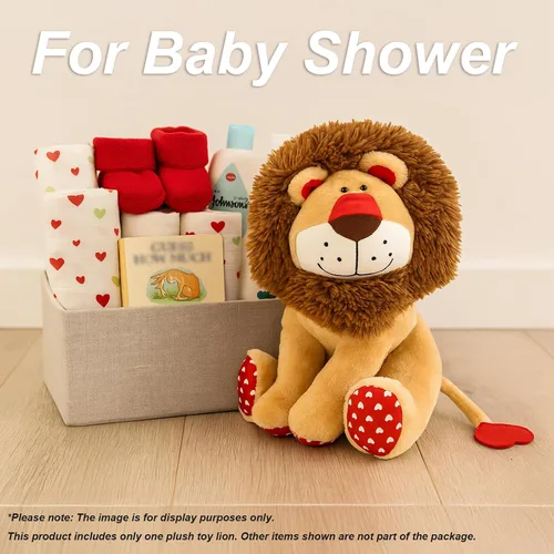 Miniatura 7 de WEIGEDU Peluche de león de amor, juguete de peluche de león rey con cola en forma de corazón de melena para niños, niñas, bebés, parejas, amantes