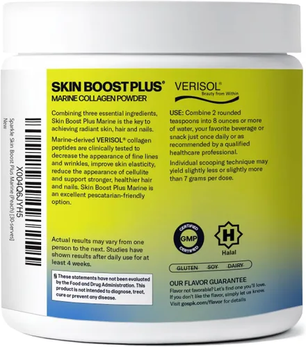 Miniatura 2 de Sparkle Wellness Péptidos de colágeno hidrolizado bioactivo VERISOL derivado del mar Suplemento de polvo de colágeno con vitamina C y ácido