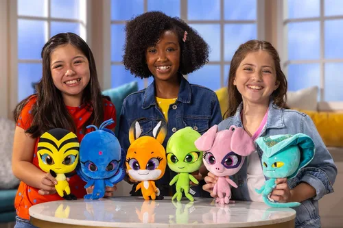 Miniatura 3 de Miraculous Ladybug - Kwami Mon Ami Duusu, juguetes de peluche de pavo real de 9 pulgadas para niños, juguete de peluche súper suave con ojos