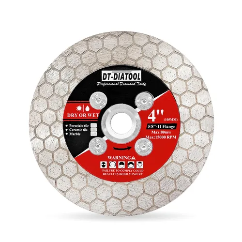 Miniatura 11 de DT-DIATOOL Disco de corte de azulejos de hoja de sierra de diamante de 4 pulgadas para amoladora angular de eje de 7/8 "- 5/8" para cortar