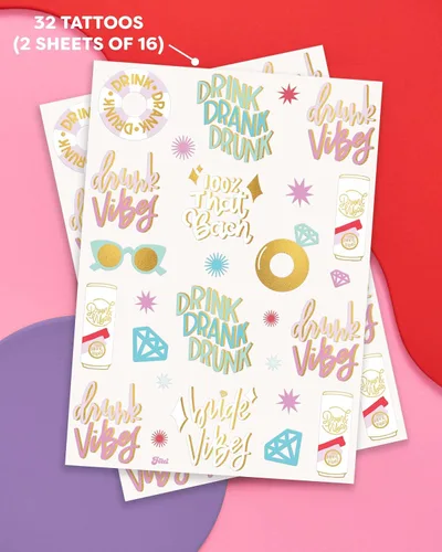 Miniatura 2 de xo, Fetti Bride Vibes - Tatuajes de despedida de soltera - 32 estilos de purpurina Decoración de fiesta de bach, regalo de dama de honor, regalo