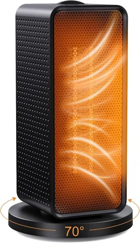 Calentador de espacio, calentadores oscilantes eléctricos portátiles de 70° para uso en interiores, calentador de cerámica PTC mejorado de 1200 W,
