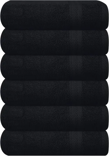 Miniatura 48 de GLAMBURG - Juego de 12 toallas faciales ultrasuaves de 13 x 13 pulgadas, 100% algodón, duraderas y altamente absorbentes, ideales para baño, cocina