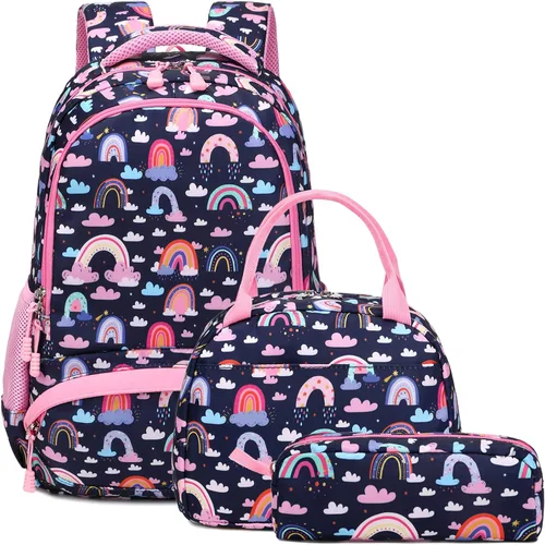 Miniatura 45 de Juego de mochila para niñas y adolescentes, mochila escolar para niños con bolsa para el almuerzo, estuche para lápices, mochilas escolares