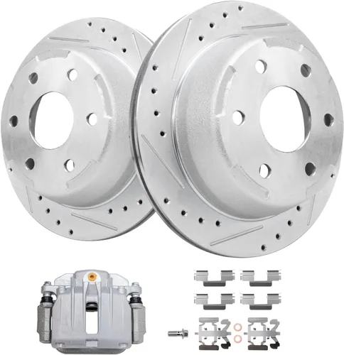 Miniatura 34 de Detroit Axle - Rotores de freno delanteros para Lexus GS350 GS430 GS450h GS460 IS200t IS250 IS300 IS350 Reemplazo de rotores de freno perforados
