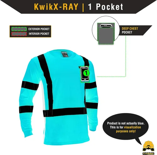 Miniatura 7 de KwikSafety - Charlotte, NC - Camisas de seguridad de manga larga para operador [cinta reflectante sólida] Clase 3 ANSI probado OSHA Cinta básica