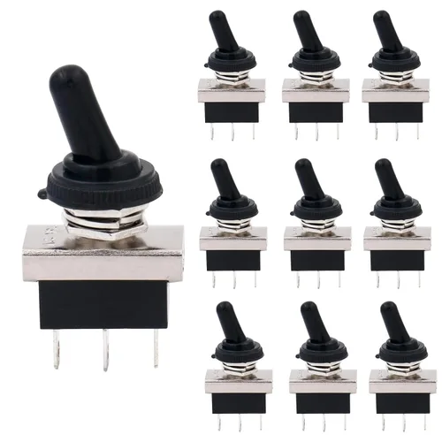 Miniatura 18 de Baomain, interruptor de conmutación SPST con apagado-encendido, 2 clavijas, 12 V 25 A con cubierta impermeable para auto