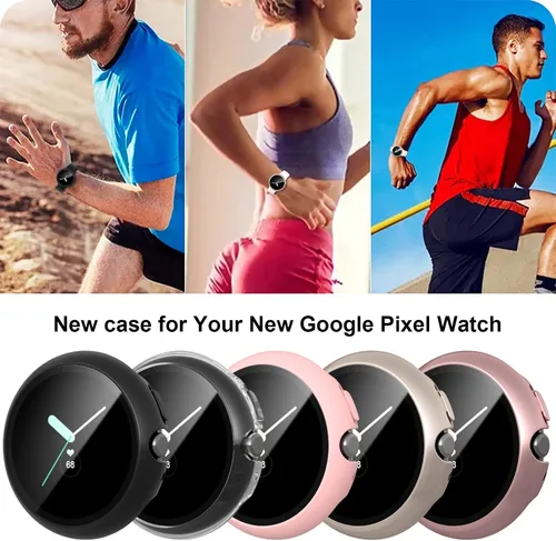 Miniatura 7 de JZK Paquete de 2 fundas protectoras de pantalla para Google Pixel Watch 2 (2023) / Pixel Watch, carcasa protectora general resistente a los arañazos