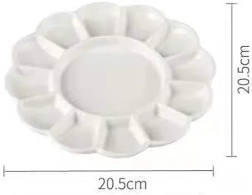 Miniatura 4 de Paleta de pintura de artista de porcelana de 13 pozos, paleta de acuarela de cerámica mezcladora, bandeja de mezcla para acuarela gouache acrílico