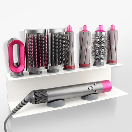 Miniatura 8 de Soporte de almacenamiento para Dyson Airwrap Rizador Accesorios de montaje en pared Soporte de estante con adhesivo para el hogar Organizador