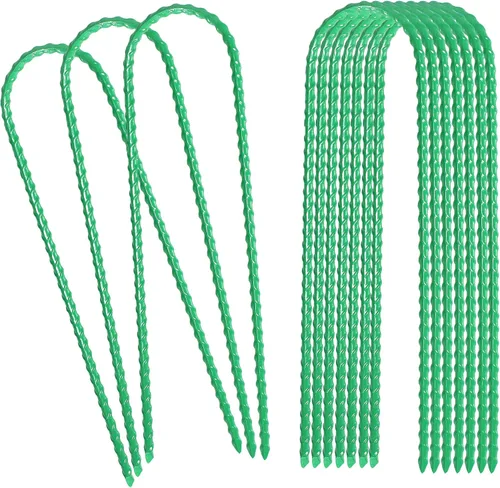 Estacas de viento para trampolines de 10 x 2 pulgadas, estacas de acero resistentes en forma de U, anclajes de suelo con extremo afilado para tienda