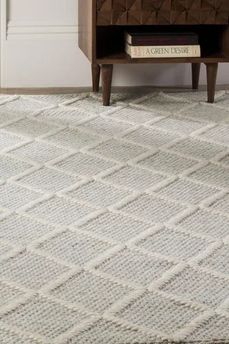 Miniatura 5 de SAFAVIEH Colección Natura - Alfombra decorativa de 2 x 3 pies, gris, hecha a mano de lana y viscosa, ideal para áreas de alto tráfico en entrada
