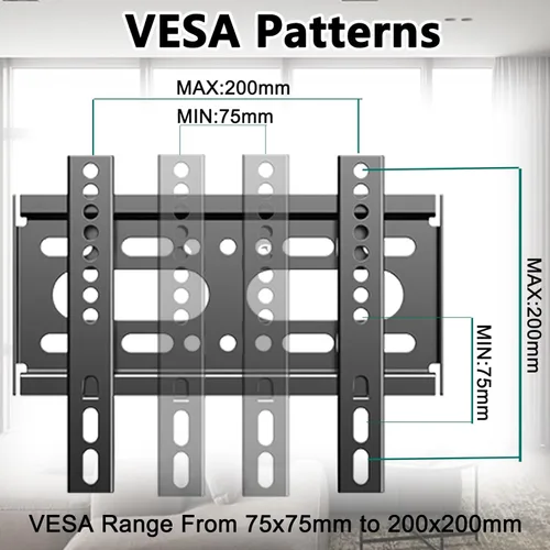 Miniatura 4 de Soporte fijo de pared para TV para la mayoría de televisores planos y monitores de 14 a 42 pulgadas, soporte de pared pequeño ultra delgado