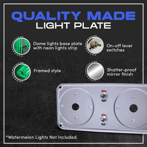 Miniatura 2 de Placa de luces de cúpula Peterbilt de la Florida (ámbar) Placa de luz de espejo Peterbilt con interruptores/interruptores Iluminación