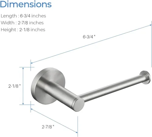 Miniatura 8 de Kibi Portarrollos circulares de papel higiénico – Moderno soporte de papel higiénico montado en la pared, construcción de latón resistente, Níquel