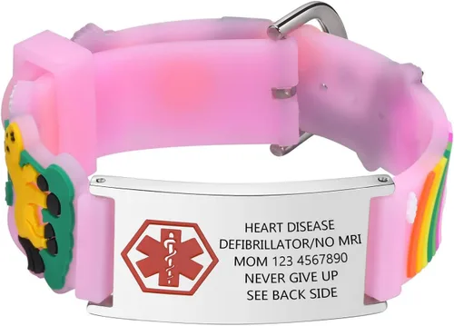 Miniatura 24 de Pulsera de Identificación Médica Personalizada para Niños - Pulsera de Identificación de Silicona Linda para Autismo Alergia Convulsiones