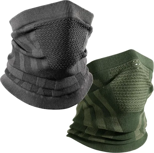 Miniatura 21 de WTACTFUL Calentador de Cuello de Invierno Polaina a Prueba de Viento Máscara Facial Pasamontañas Bandana para Esquí Snowboard Todo negro