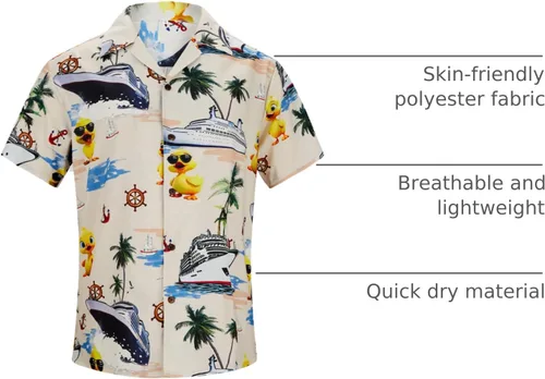 Miniatura 169 de Camisa hawaiana para hombre, con estampado floral, cómoda, con botones, casual, manga corta, ropa de playa para hombre