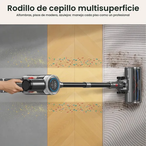 Miniatura 4 de Xlife Aspiradora inalámbrica de 45 KPa 550 W para pelo de mascotas y multisuperficie, luz verde, revelar polvo, filtro HEPA de 7 etapas, largo