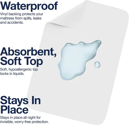 Miniatura 4 de Fresh Ideas Protector de colchón impermeable, 36 x 54 pulgadas, color blanco